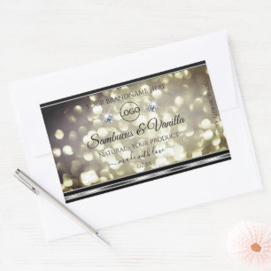 Sparkle Platinum Glitter Product Label Jewels Logo