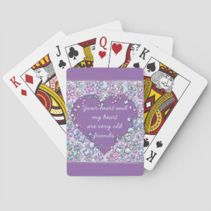 Sparkle precious gems heart quote playing cards