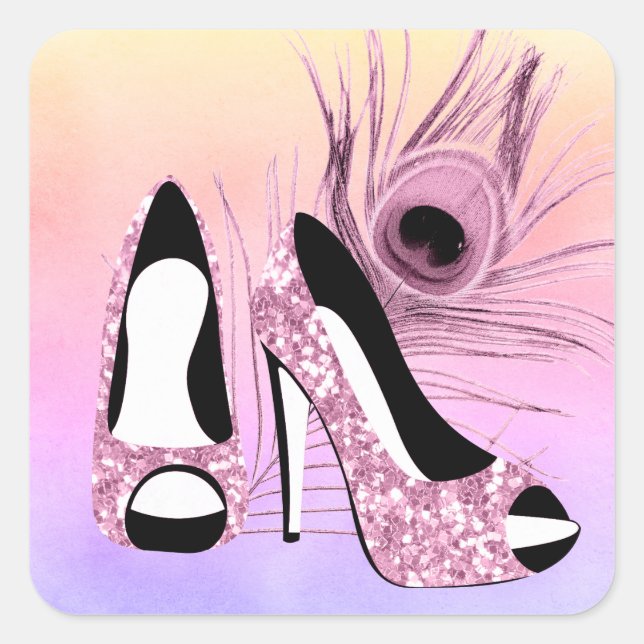 Sparkle Pumps Fancy Square Sticker (Front)