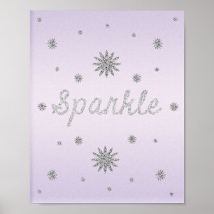 Sparkle Purple with Silver Glitter Poster