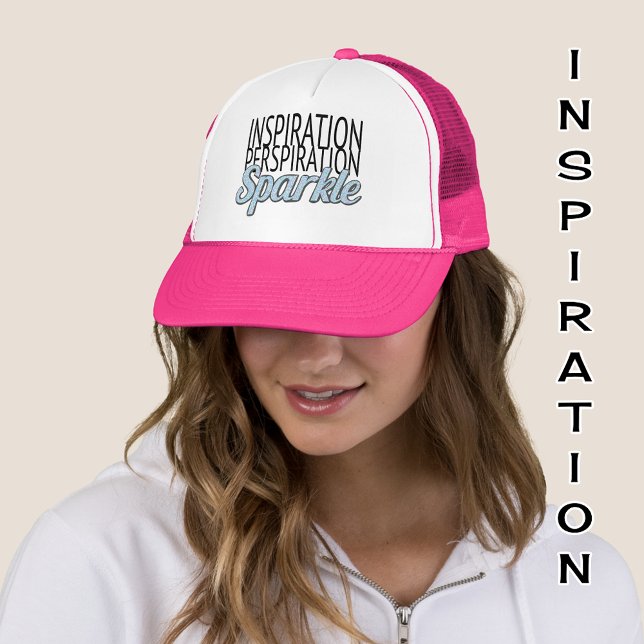 Sparkle quote blue glitter effect text trucker hat (Creator Uploaded)