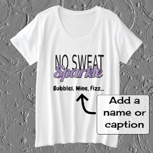 Sparkle quote glitter effect purple text plus size T-Shirt