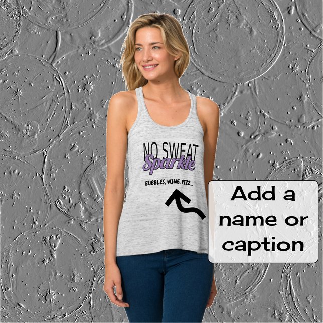 Sparkle quote glitter effect purple text singlet ("White marble" color choice)