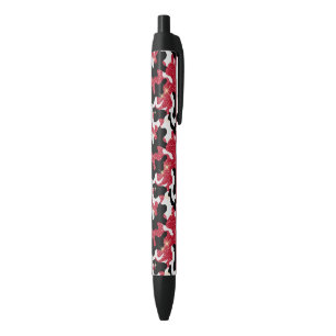 Sparkle Red White Black Camouflage Camo Lovers Ink Pen