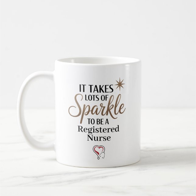 Sparkle  Registered Nurse Personalised Coffee Mug (Left)