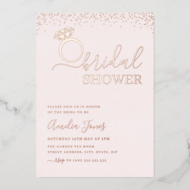 Sparkle Ring Rose Gold Blush Bridal Shower (Front)