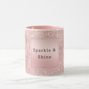 Sparkle Rose Gold Glam Brown Glitter Mug