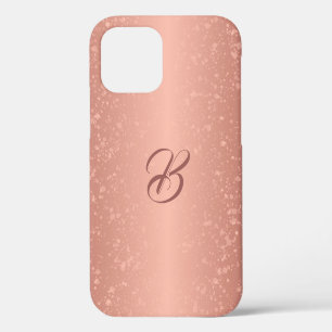 Sparkle Rose Gold Look Monogrammed iPhone Case