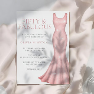 Sparkle Shimmer Dress 50th Birthday Party Invitation