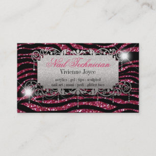 Sparkle & Shine Fuschia & Zebra : Business Cards