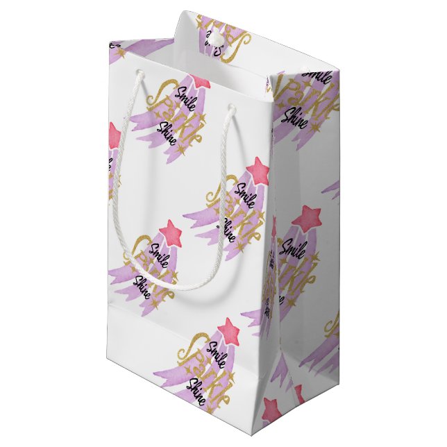 Sparkle Shine Star Small Gift Bag (Front Angled)
