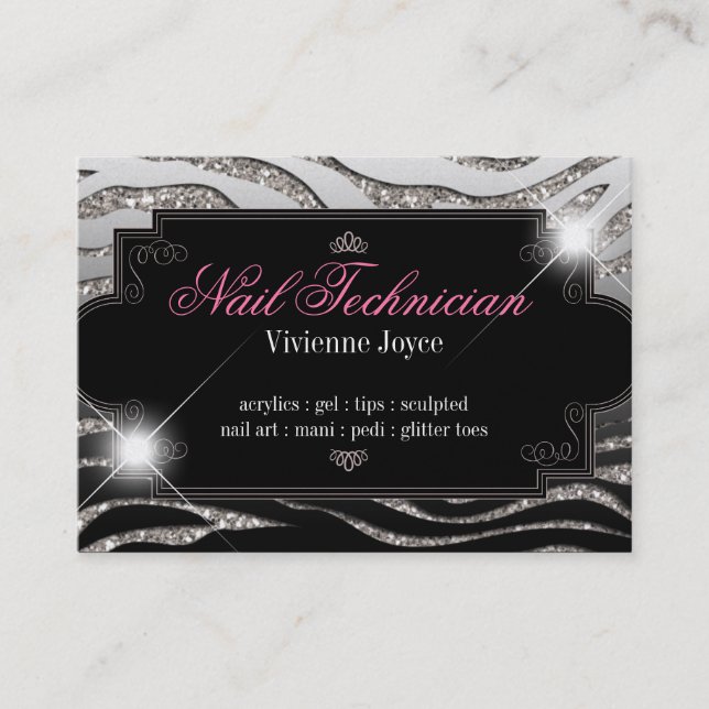 Sparkle & Shine Zebra : Business Cards (Front)