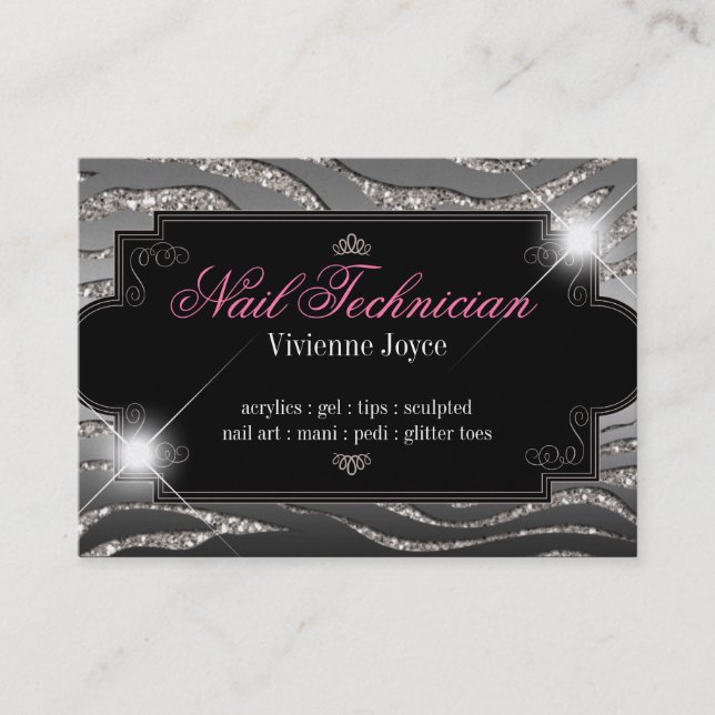 Sparkle & Shine Zebra : Business Cards (Front)