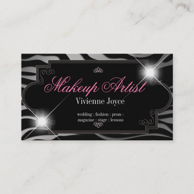 Sparkle & Shine Zebra : Business Cards (Front)