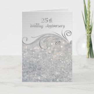 Sparkle Silver 25th Wedding Anniversary Invitation