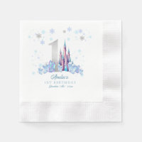 Sparkle Silver Frozen Kingdom Castle 1st Birthday 