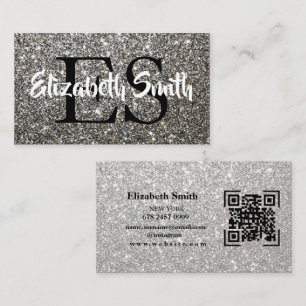 Sparkle Silver Glitter Business Card 