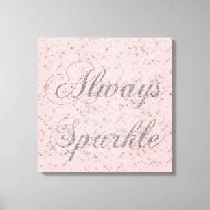 Sparkle Silver Glitter Canvas Print