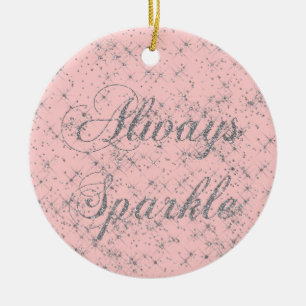 Sparkle Silver Glitter Ceramic Tree Decoration