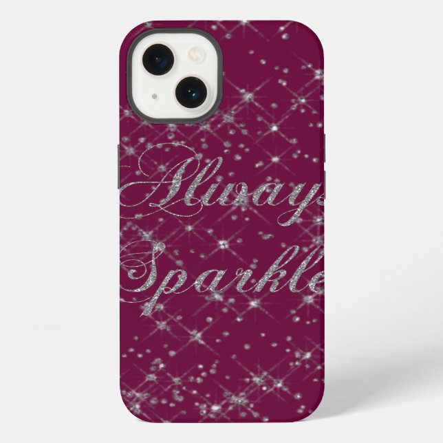 Sparkle Silver Glitter iPhone Case (Back)
