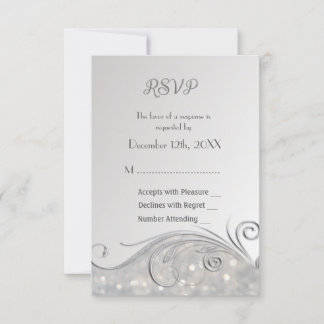 Sparkle Silver RSVP 25th Anniversary Card