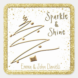 Sparkle & Snine - Name - Christmas Square Sticker