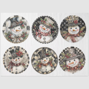 Sparkle Snowman Rounds Tissue Paper