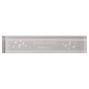 Sparkle Sparkle Little Star Silver Grey Starlight Nameplate