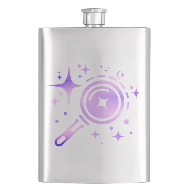 Sparkle Stars, Beacon of the Limitless Digital Age Hip Flask (Front)