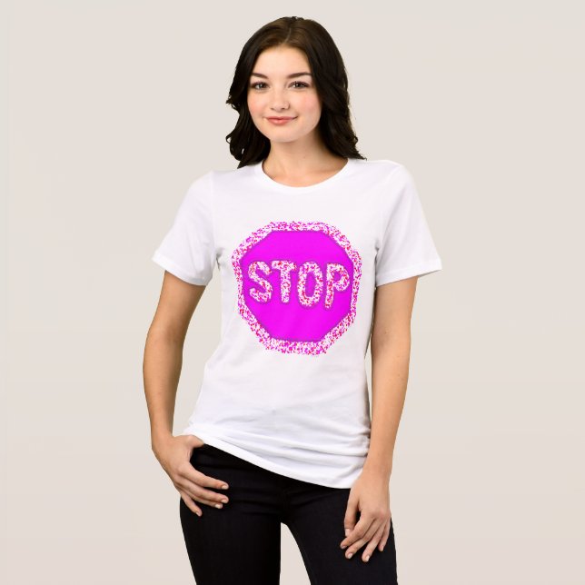 Sparkle stop sign Tri-Blend shirt (Front Full)