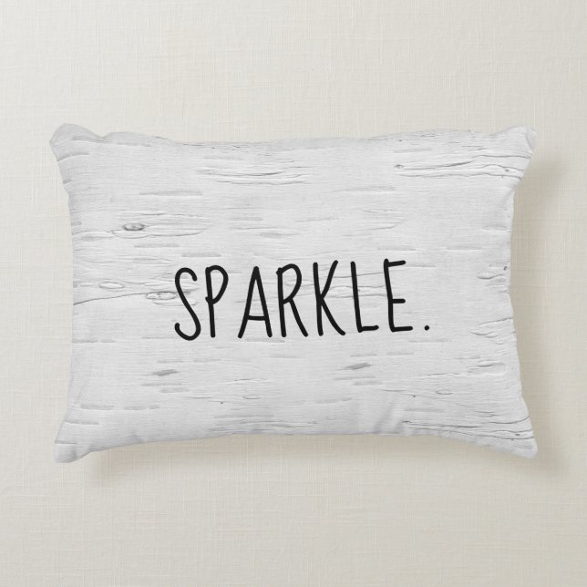 SPARKLE Text On Birch Tree  Accent Pillow (Front)