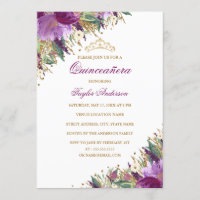 Sparkle Tiara Amethyst Purple Floral Quinceanera