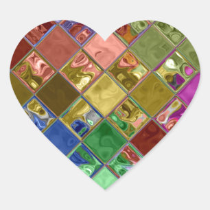 Sparkle Tiles Mosaic Art Heart Sticker