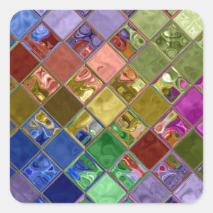 Sparkle Tiles Mosaic Art Square Sticker