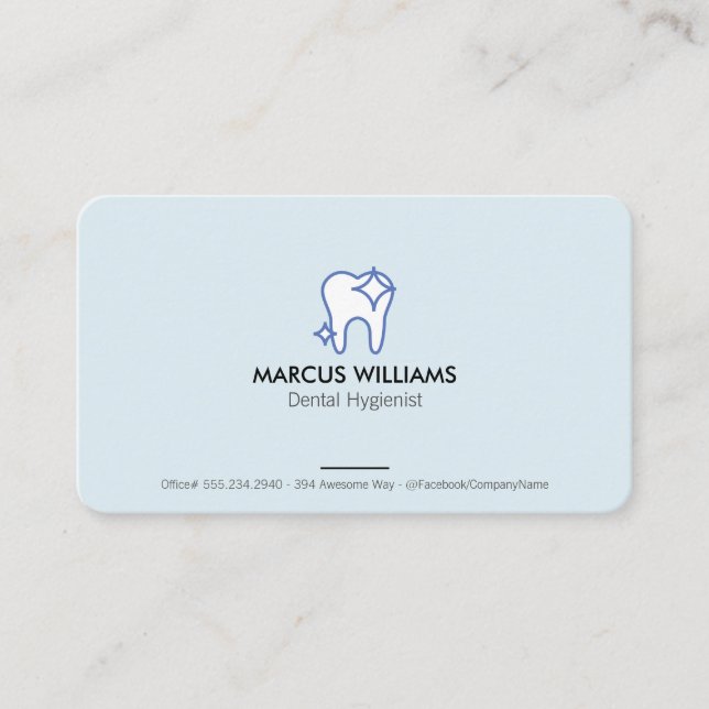 Sparkle Tooth and Dentist Tools Business Card (Front)