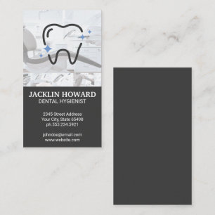 Sparkle Tooth Icon   Dentist Office Business Card