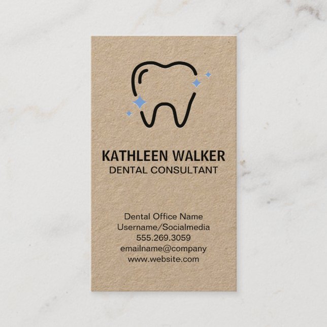 Sparkle Tooth Logo | Dental Tools Business Card (Front)