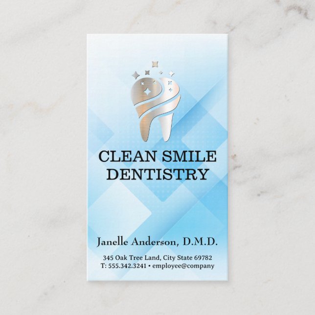 Sparkle Tooth Logo | Dentist Business Card (Front)