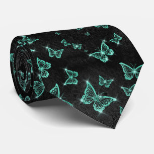 Sparkle Turquoise Glam Butterflies  Tie