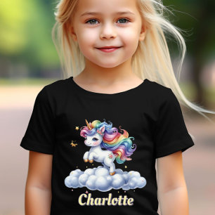 Sparkle unicorn magical cloud name black T-Shirt