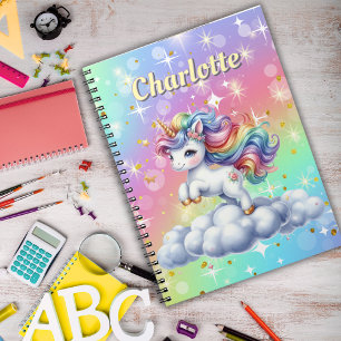 Sparkle unicorn magical cloud notebook