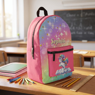 Sparkle unicorn magical cloud printed backpack