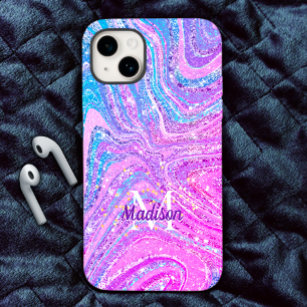Sparkle unicorn rainbow girly marble art  Case-Mat iPhone 15 Case
