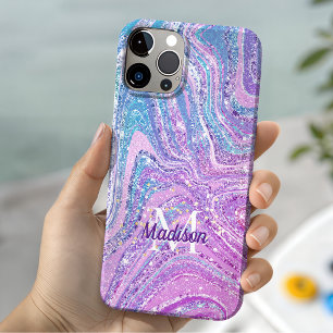 Sparkle unicorn rainbow girly marble art Case-Mat iPhone 16 Case