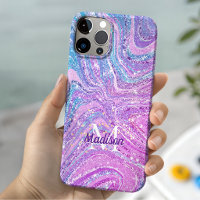 Sparkle unicorn rainbow girly marble art Case-Mat