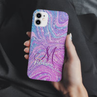 Sparkle unicorn rainbow girly marble art