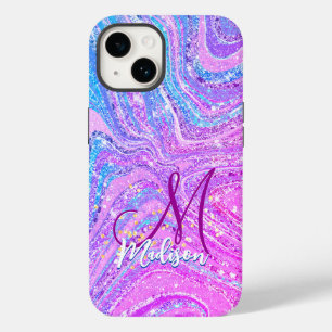 Sparkle unicorn rainbow girly marble art  Case-Mate iPhone 14 case