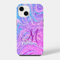 Sparkle unicorn rainbow girly marble art