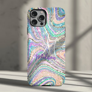 Sparkle unicorn rainbow pink mint marble art Case-Mate iPhone case