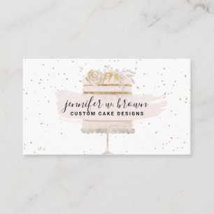 Sparkle Unique Pink Cake Business Card